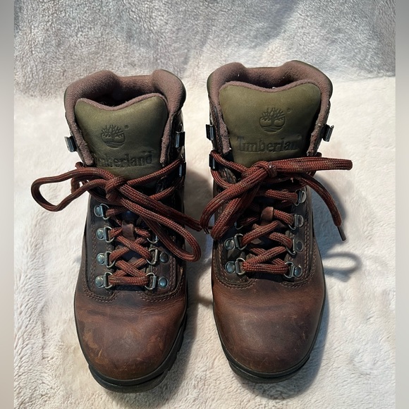 Timberland Womens Euro Hiker BOOTS Style 95310 Brown Leather US Size 8.5 - Picture 2 of 7